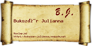 Bukszár Julianna névjegykártya